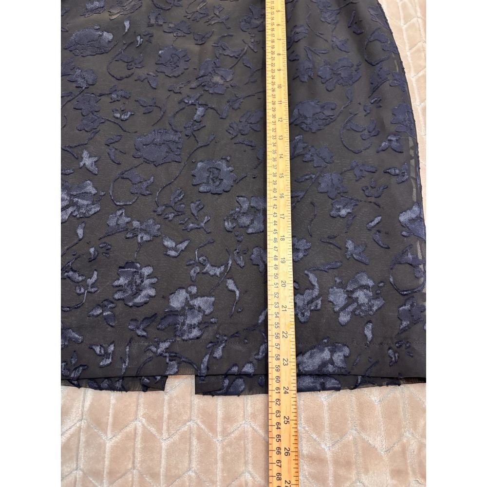 PRETA Velvet Floral Burnout Mesh Midi Pencil Skirt Size 42 Goth Dark Academia - Picture 5 of 11
